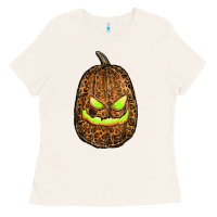 Bone watercolor leopard pumpkin Ladies Tee - RanaPortraitStore