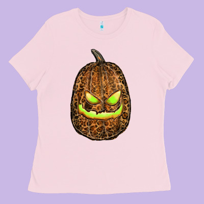 Watercolor Leopard Pumpkin Ladies Tee Designed By Ranaportraitstore