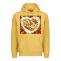 Antique Gold fall heart with leopard Premium Hoodie - TumblerDesignByShophia