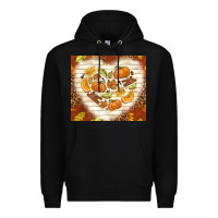 Black fall heart with leopard Premium Hoodie - TumblerDesignByShophia
