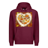 Burgundy fall heart with leopard Premium Hoodie - TumblerDesignByShophia