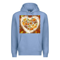 Colony Blue fall heart with leopard Premium Hoodie - TumblerDesignByShophia