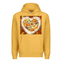Mustard fall heart with leopard Premium Hoodie - TumblerDesignByShophia