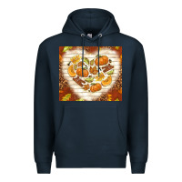 Navy fall heart with leopard Premium Hoodie - TumblerDesignByShophia