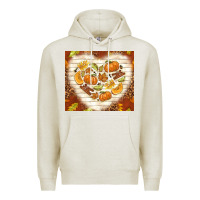 Oatmeal Heather fall heart with leopard Premium Hoodie - TumblerDesignByShophia