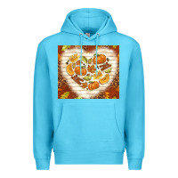 Ocean Blue fall heart with leopard Premium Hoodie - TumblerDesignByShophia
