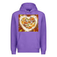 Purple fall heart with leopard Premium Hoodie - TumblerDesignByShophia