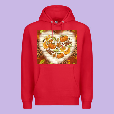 Fall Heart With Leopard Premium Hoodie Designed By Tumblerdesignbyshophia