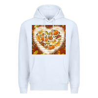 White fall heart with leopard Premium Hoodie - TumblerDesignByShophia
