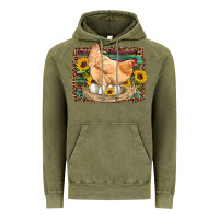 Vintage Olive western farm chicken coop animals eggs sunflowers leopard serape woode Vintage Hoodie - Artiststas
