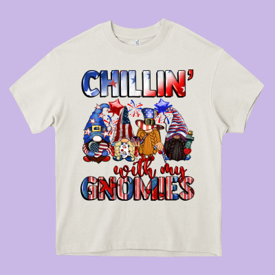 Chillin' With My Gnomies 4th Of July Heavy Core Tee Designed By Cowgirlartshop