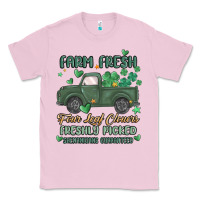Bubblegum Pink farm fresh four leaf clovers Classic Tee - MaliasSmallBusiness