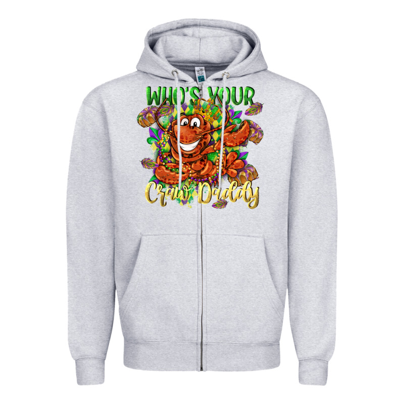 Who's Your Craw Daddy Mardi Gras Zipper Hoodie by LillyAllenDesigns | Teevron