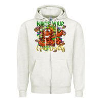 Oatmeal Heather Who's your craw daddy Mardi Gras Zipper Hoodie - LillyAllenDesigns