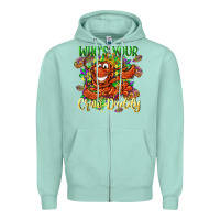 Seafoam Who's your craw daddy Mardi Gras Zipper Hoodie - LillyAllenDesigns
