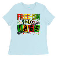 Baby Blue Free-ish since 1865 Ladies Tee - Zillion Design Studio