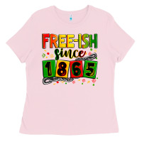Bubblegum Pink Free-ish since 1865 Ladies Tee - Zillion Design Studio