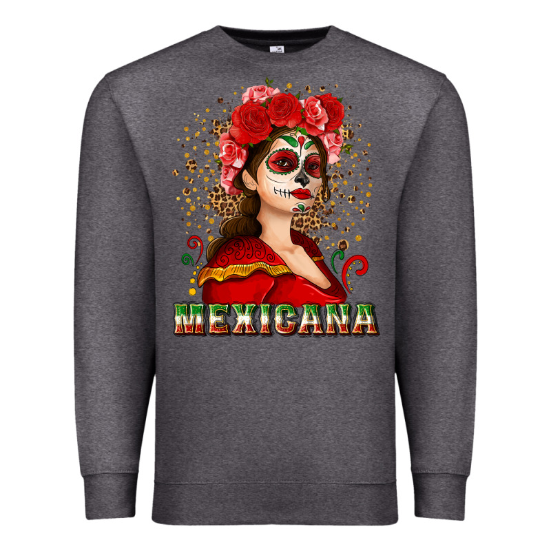 Sugar Skull Girl With Mexicana Premium Sweatshirt by NancyCooperArtShop | Teevron