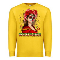 Lemon Sugar skull girl with Mexicana Premium Sweatshirt - NancyCooperArtShop