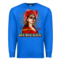 True Royal Sugar skull girl with Mexicana Premium Sweatshirt - NancyCooperArtShop