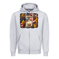Heather Grey Western 4th Of July Cow Background Zipper Hoodie - LillyAllenDesigns
