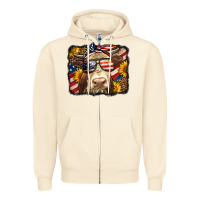 Sandshell Western 4th Of July Cow Background Zipper Hoodie - LillyAllenDesigns