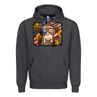 Smoke Western 4th Of July Cow Background Zipper Hoodie - LillyAllenDesigns