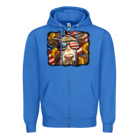 True Royal Western 4th Of July Cow Background Zipper Hoodie - LillyAllenDesigns