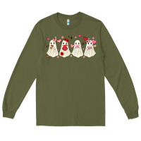 Army Green valentines day ghost Long Sleeve Tee - MaliasSmallBusiness