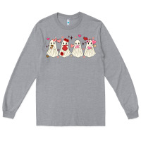 Heather Grey valentines day ghost Long Sleeve Tee - MaliasSmallBusiness