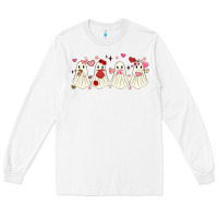 White valentines day ghost Long Sleeve Tee - MaliasSmallBusiness