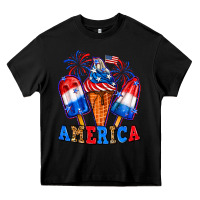 Black 4th of July America ice creams Heavy Core Tee - Neo Western