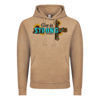 Vintage Coffee She Is Strong Western Cross Vintage Hoodie - RanaPortraitStore