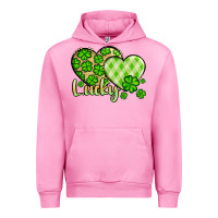 Fuchsia Pink St. Patrick's Lucky hearts Urban Hoodie - OliviaCreatesArt