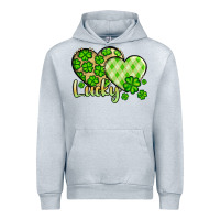 Heather Grey St. Patrick's Lucky hearts Urban Hoodie - OliviaCreatesArt