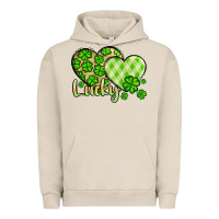 Pigment French Oak St. Patrick's Lucky hearts Urban Hoodie - OliviaCreatesArt