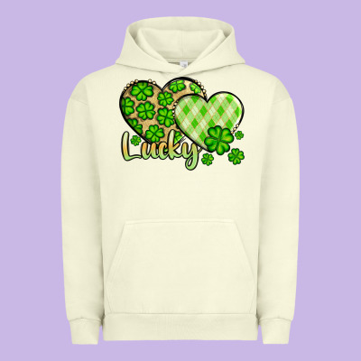 St. Patrick's Lucky Hearts Urban Hoodie Designed By Oliviacreatesart