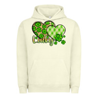 Pigment Pistachio St. Patrick's Lucky hearts Urban Hoodie - OliviaCreatesArt