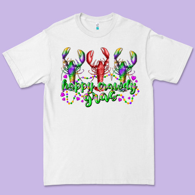 Happy Crawdy Gras Premium Tee Designed By Racoondesign
