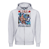 Heather Grey Reel Cool Dad Bass 4th of July Zipper Hoodie - LillyAllenDesigns