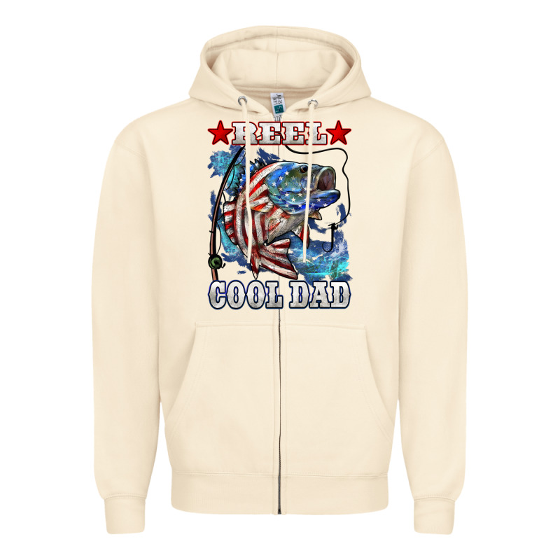 Reel Cool Dad Bass 4th Of July Zipper Hoodie by LillyAllenDesigns | Teevron