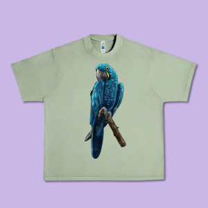 Hyacinth Macaw Urban Heavy Tee Designed By Lillyallendesigns
