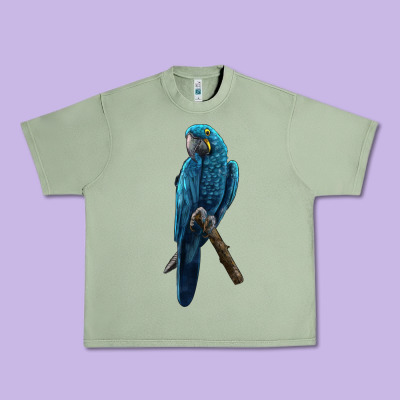 Hyacinth Macaw Urban Heavy Tee Designed By Lillyallendesigns