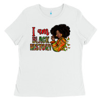 White I am black history Ladies Tee - Zillion Design Studio