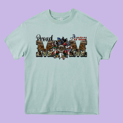 Proud Army Mom Heavy Core Tee Designed By Sublimationcraftshop