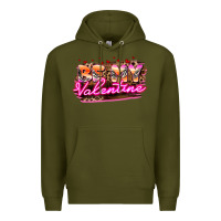 Army Green be my valentine Premium Hoodie - HowdyJamesFarm