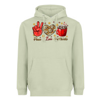 Matcha Peace love hot chocolate Heavyweight Hoodie - NancyCooperArtShop