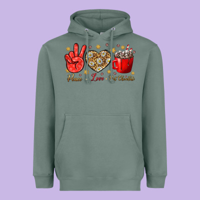 Peace Love Hot Chocolate Heavyweight Hoodie Designed By Nancycooperartshop