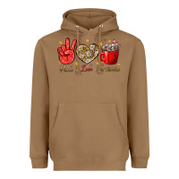 Toasted Coconut Peace love hot chocolate Heavyweight Hoodie - NancyCooperArtShop