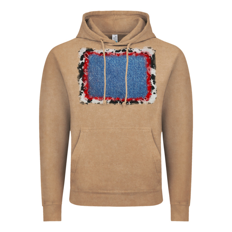 Cowhide Bandana Denim Background Vintage Hoodie by AdoDesignShop | Teevron
